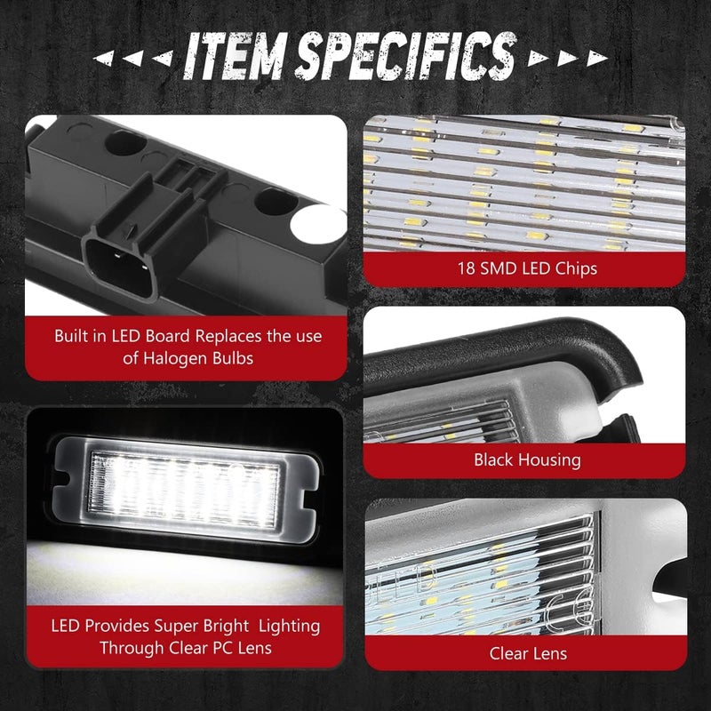 NUVISION LIGHTING Pair of LED License Plate Lights Compatible with 15-22 Mustang, NVL-LPL-013 - Image 3